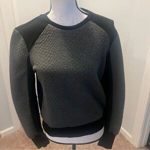 Blanc Noir Textured Pullover Sweatshirt Size XS Black / Gray Thumb Holes. NWOT